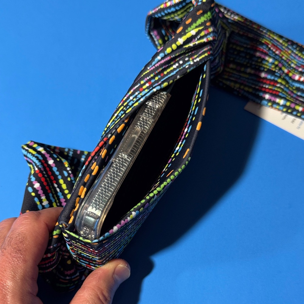 NWT BANDI Black Multi-Color Stretch Pocketed Travel Belt - Picture 7 of 10